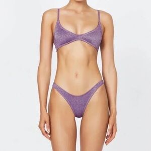 LIKE NEW Triangl Purple Glitter Bikini Set Swim